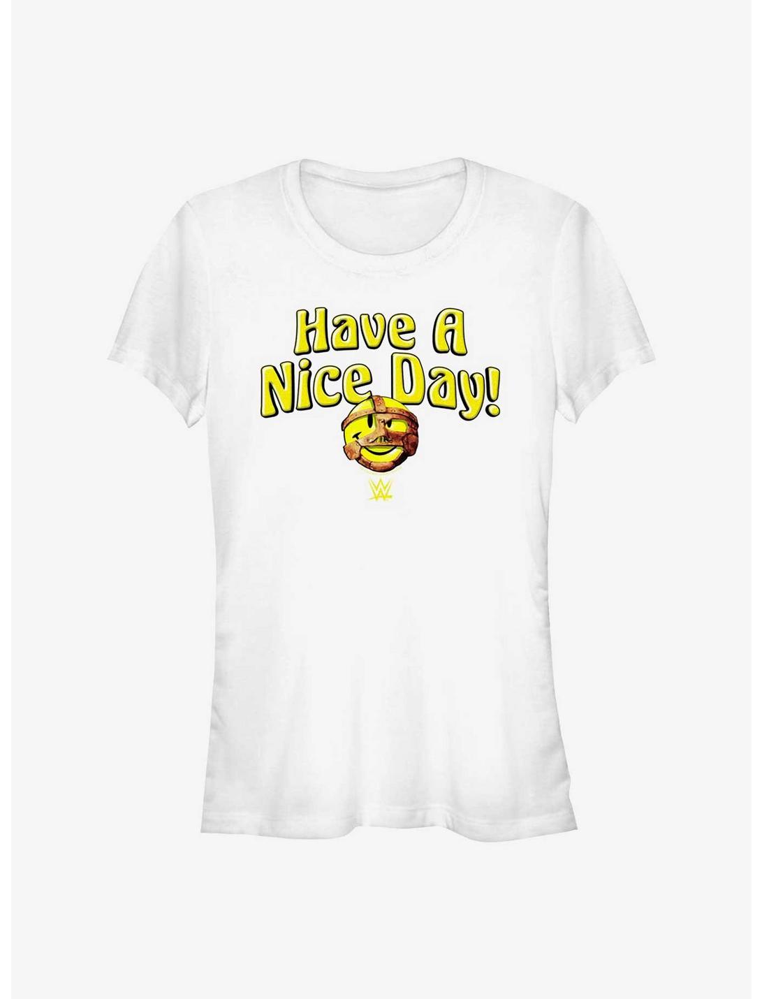 WWE Mick Foley Mankind Have A Nice Day! Icon Girls T-Shirt, WHITE, hi-res