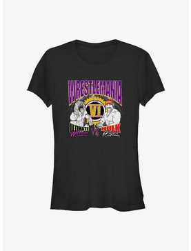 WWE Wrestlemania 6 Ultimate Warrior vs. Hulk Hogan Retro Girls T-Shirt, , hi-res