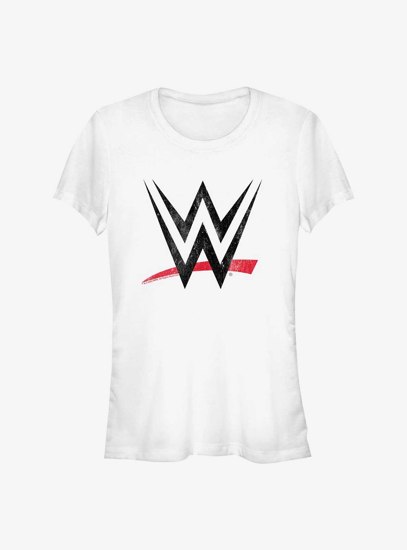 WWE Distressed Logo Girls T-Shirt, WHITE, hi-res