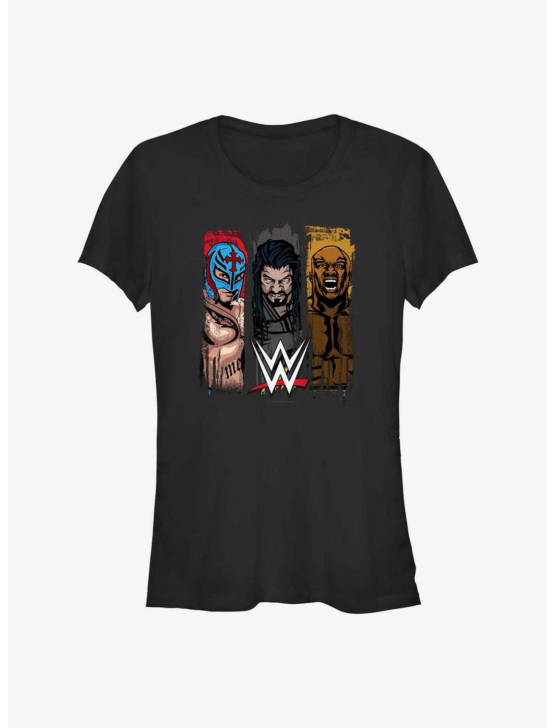 WWE Rey Mysterio, Roman Reigns & Bobby Lashley Girls T-Shirt, BLACK, hi-res