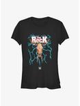 WWE The Rock Lightning Bull Skull Logo Girls T-Shirt, BLACK, hi-res