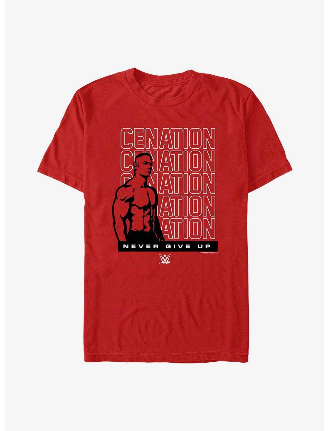 WWE John Cena Cenation Never Give Up T-Shirt, RED, hi-res
