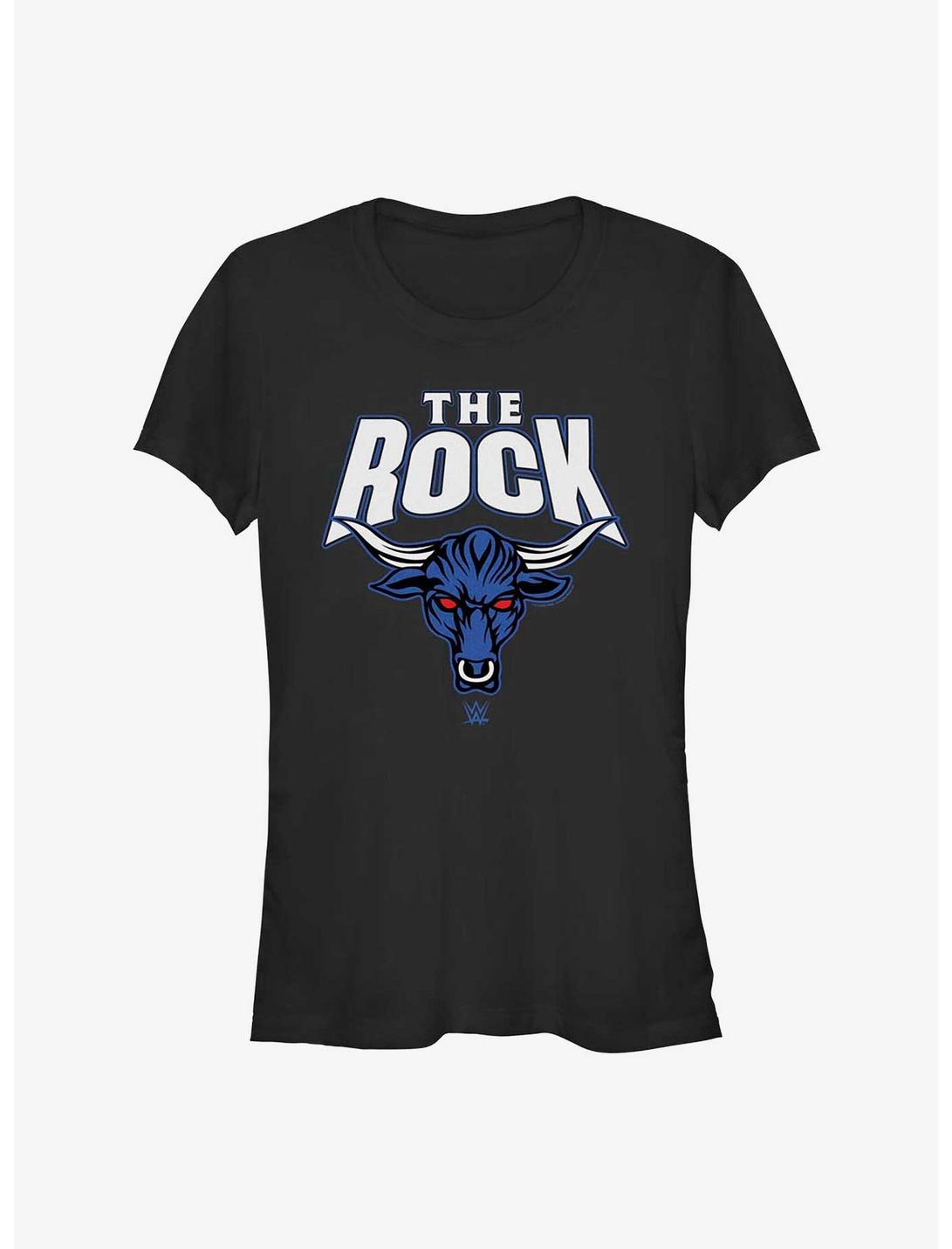 WWE The Rock Logo Girls T-Shirt, BLACK, hi-res