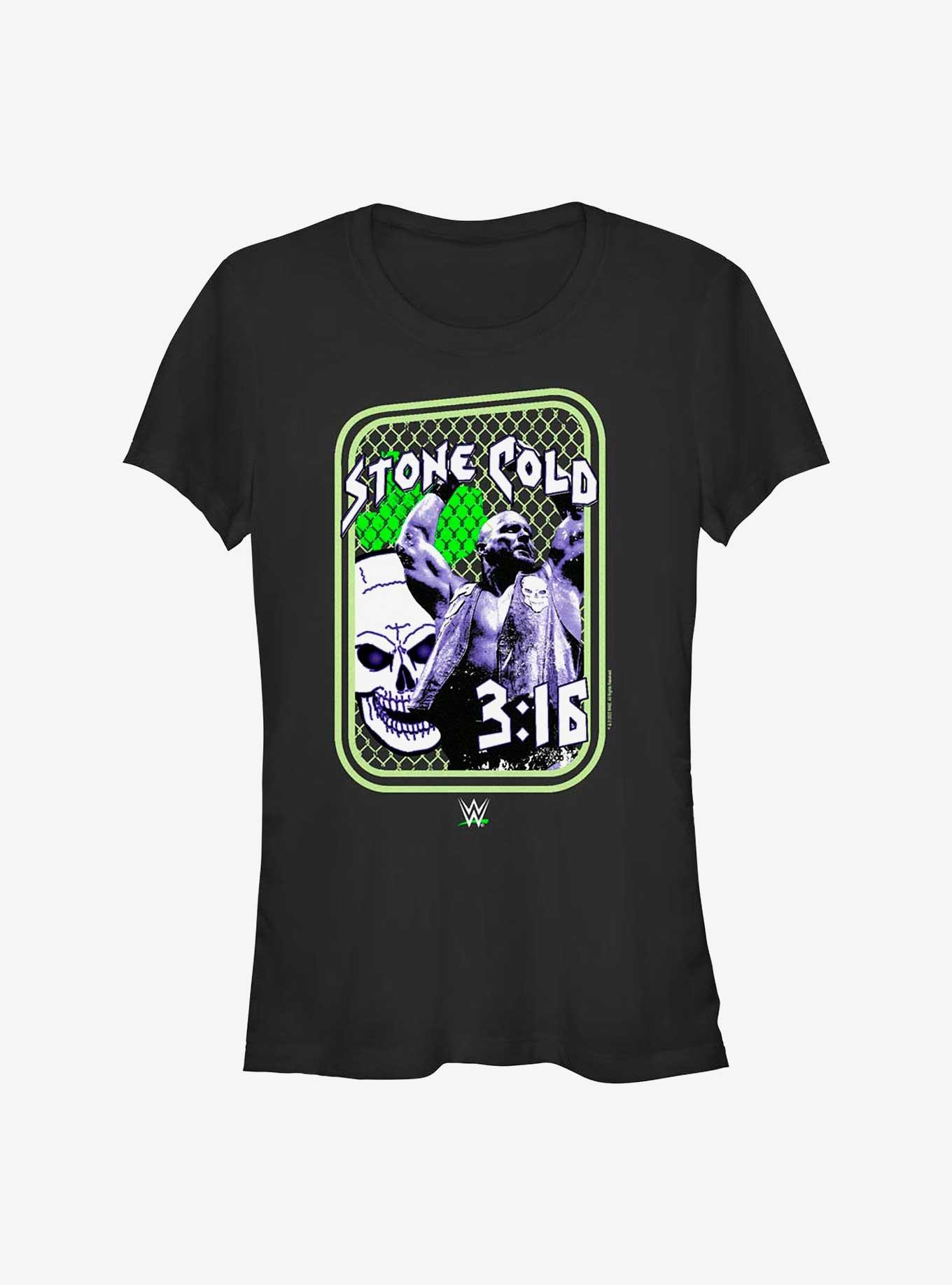 WWE Stone Cold Steve Austin Steel Cage Girls T-Shirt, BLACK, hi-res