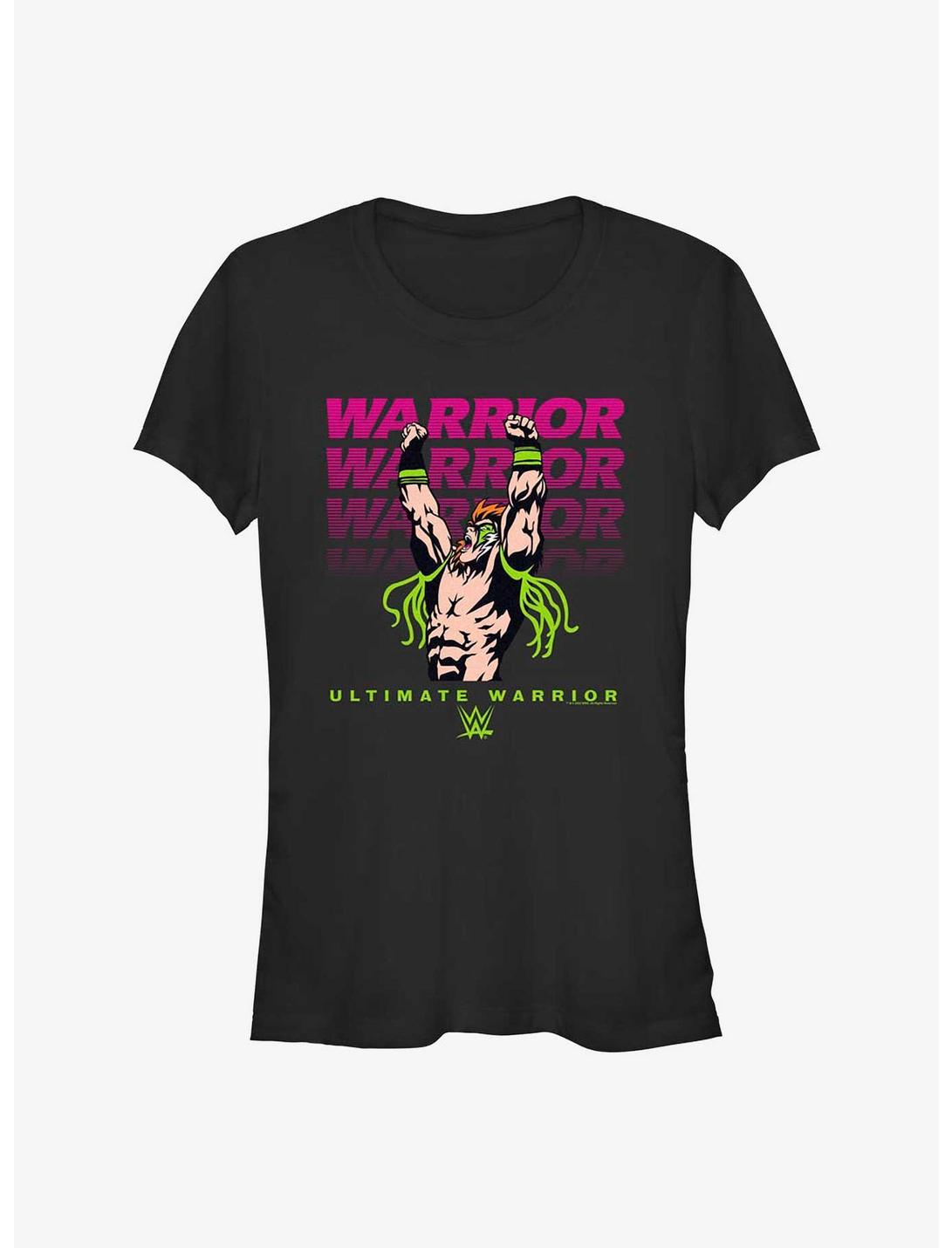 WWE Ultimate Warrior Name Stack Girls T-Shirt, BLACK, hi-res