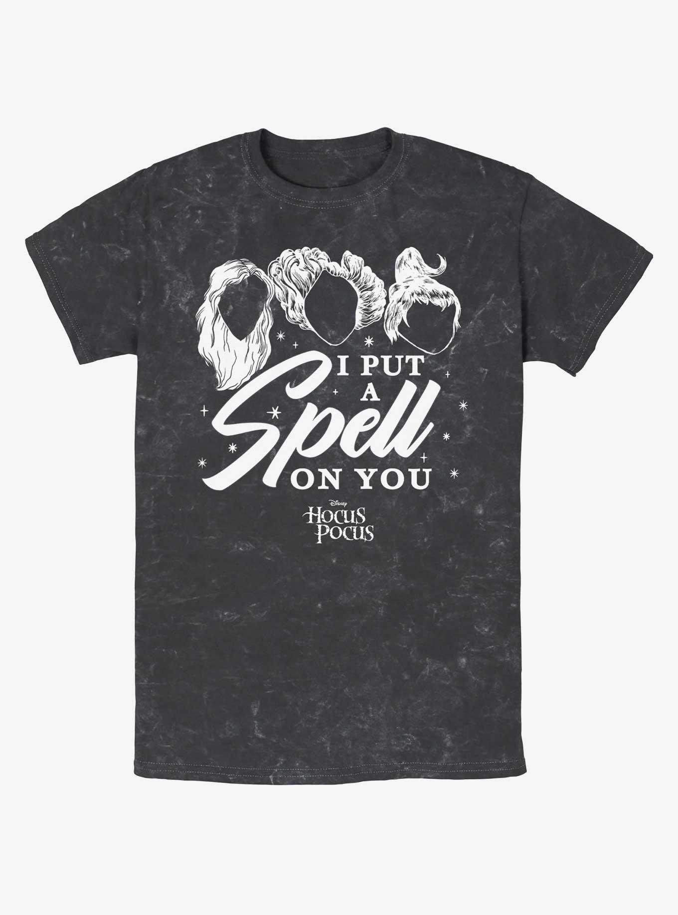 Disney Hocus Pocus Sanderson Sisters I Put A Spell On You Mineral Wash T-Shirt, BLACK, hi-res