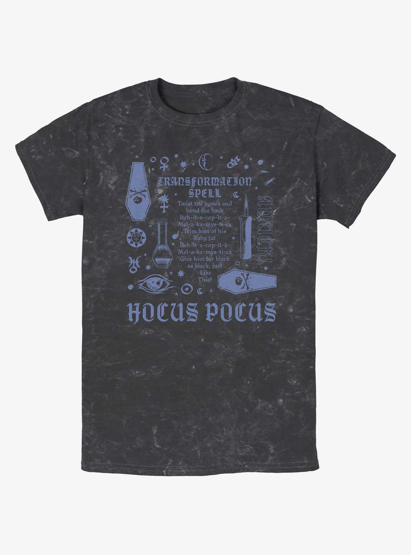 Disney Hocus Pocus Transformation Spell Lyrics Mineral Wash T-Shirt, , hi-res