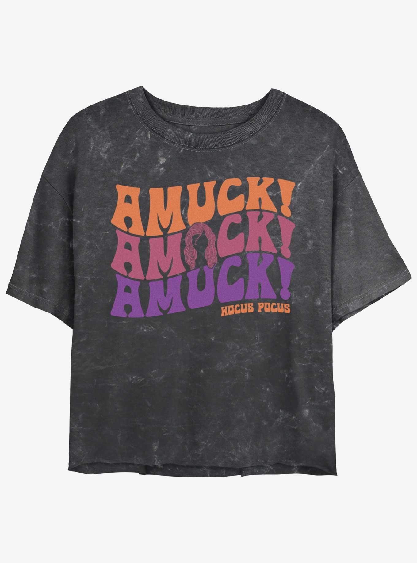Disney Hocus Pocus Amuck, Amuck, Amuck! Mineral Wash Womens Crop T-Shirt, BLACK, hi-res