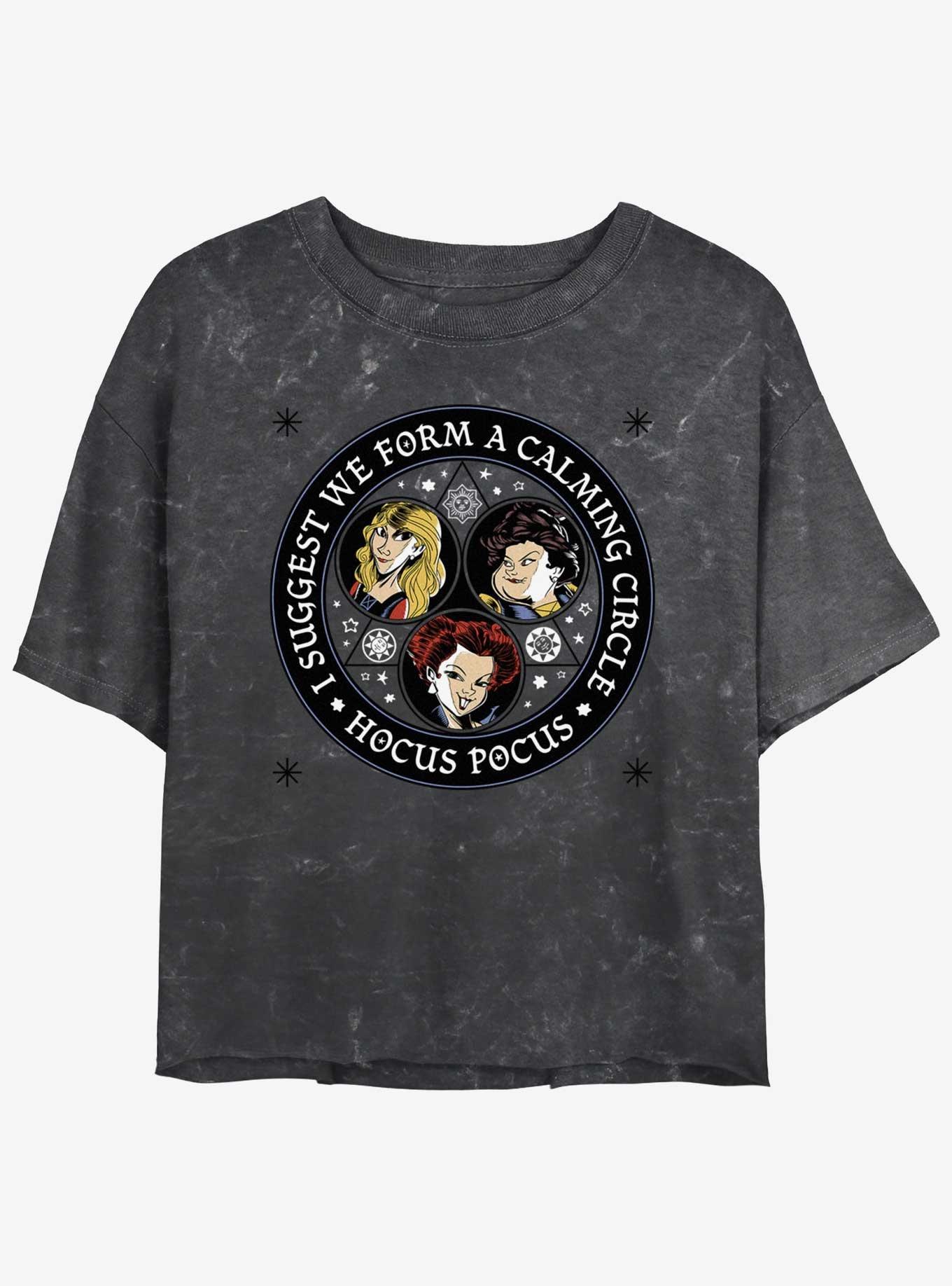 Disney Hocus Pocus Sanderson Sisters Calming Circle Mineral Wash Womens Crop T-Shirt, , hi-res