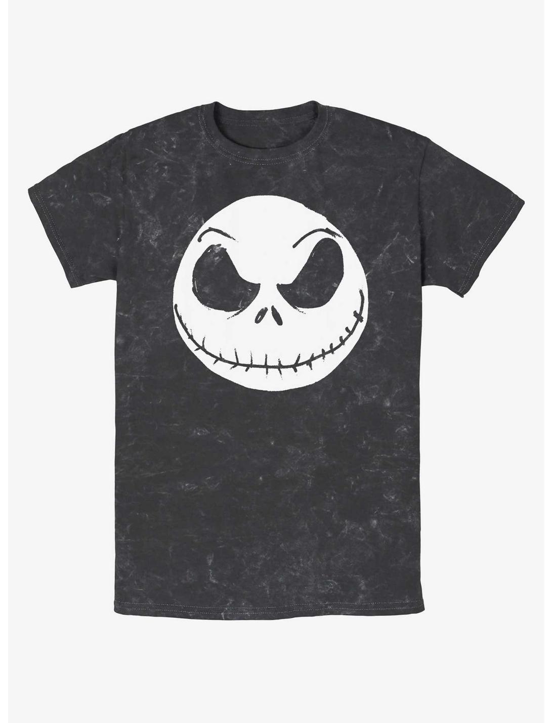 Disney The Nightmare Before Christmas Big Face Jack Mineral Wash T-Shirt, BLACK, hi-res