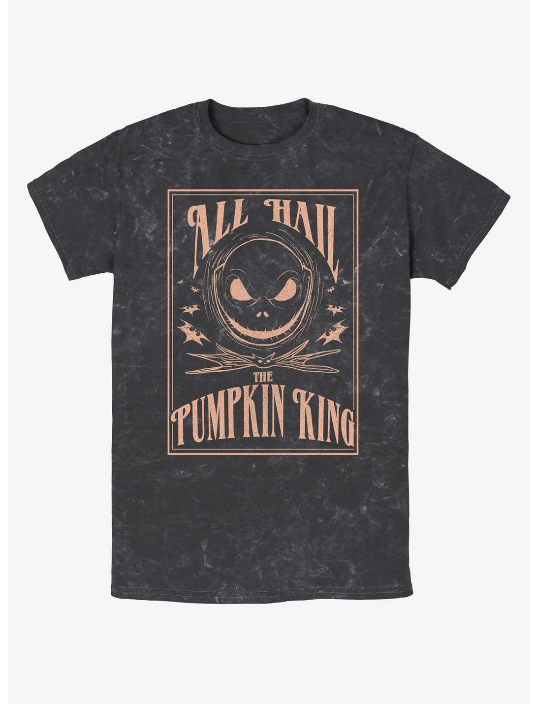 Disney The Nightmare Before Christmas Hail Jack The Pumpkin King Mineral Wash T-Shirt, BLACK, hi-res