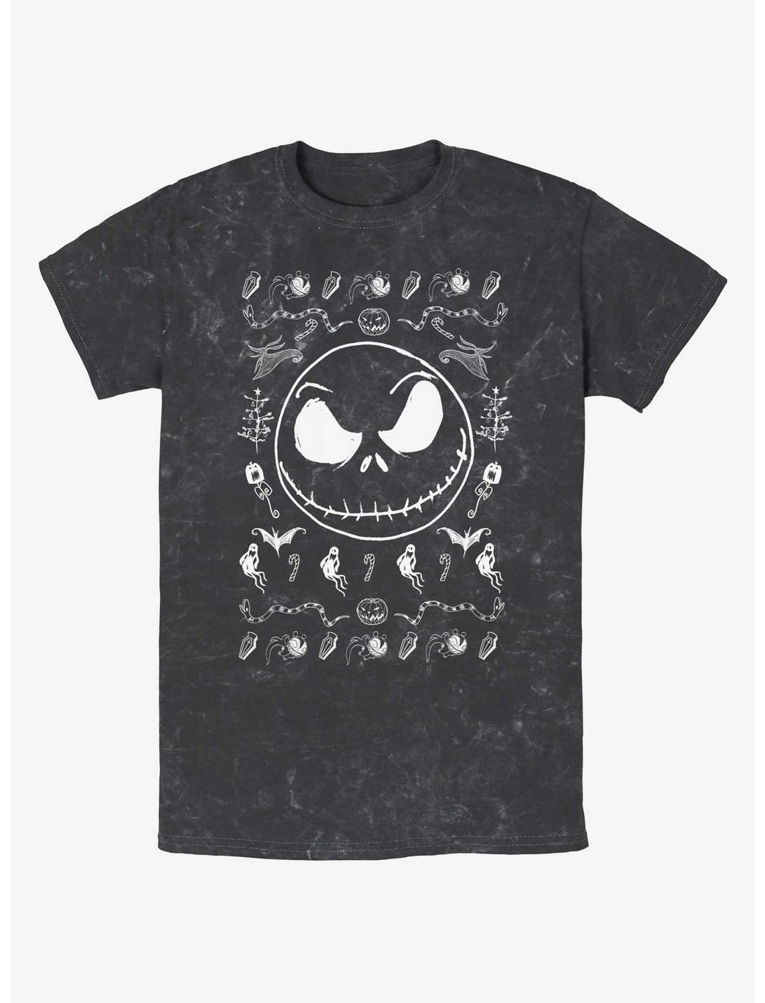 Disney The Nightmare Before Christmas Jack Spooky Icons Mineral Wash T-Shirt, BLACK, hi-res