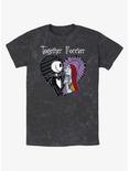 Disney The Nightmare Before Christmas Jack and Sally Together Forever Mineral Wash T-Shirt, BLACK, hi-res