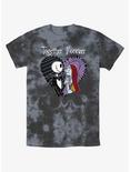 Disney The Nightmare Before Christmas Jack and Sally Together Forever Tie-Dye T-Shirt, BLKCHAR, hi-res