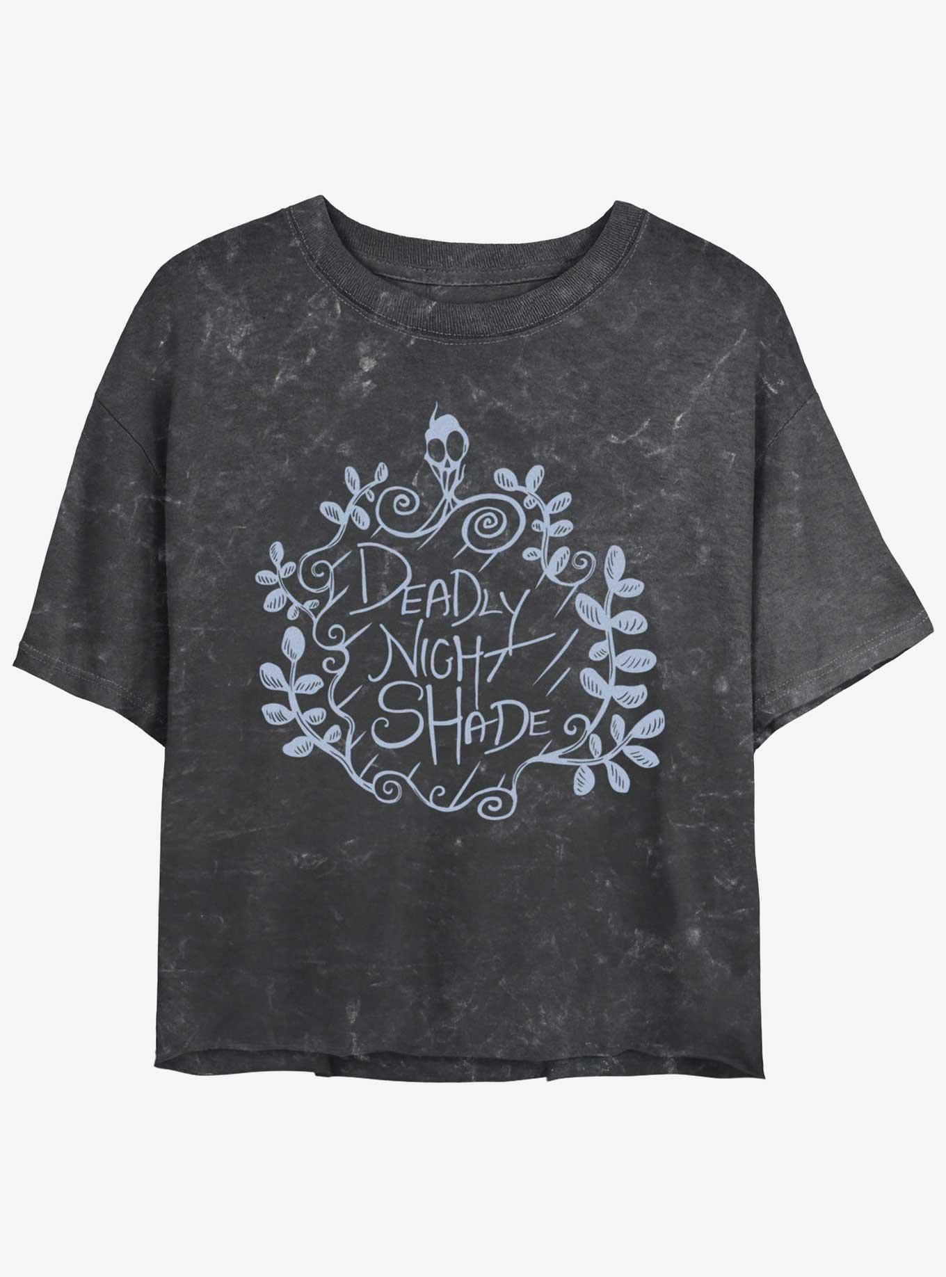 Disney The Nightmare Before Christmas Deadly Night Shade Mineral Wash Womens Crop T-Shirt, , hi-res