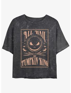 Plus Size Disney The Nightmare Before Christmas Hail Jack The Pumpkin King Mineral Wash Womens Crop T-Shirt, , hi-res