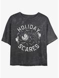 Disney The Nightmare Before Christmas Holiday Scares Vampire Teddy Mineral Wash Womens Crop T-Shirt, BLACK, hi-res