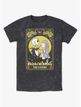 Disney The Nightmare Before Christmas The Lovers Tarot Card Mineral Wash T-Shirt, BLACK, hi-res