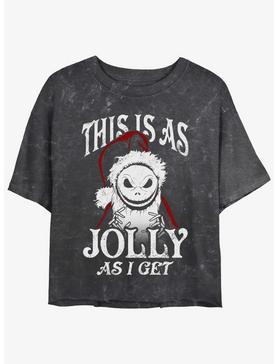 Plus Size Disney The Nightmare Before Christmas Jolly Santa Jack Mineral Wash Womens Crop T-Shirt, , hi-res