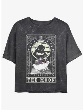 Plus Size Disney The Nightmare Before Christmas The Moon Tarot Card Mineral Wash Womens Crop T-Shirt, , hi-res