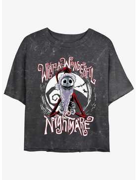 Disney The Nightmare Before Christmas Santa Jack Wonderful Nightmare Mineral Wash Womens Crop T-Shirt, , hi-res