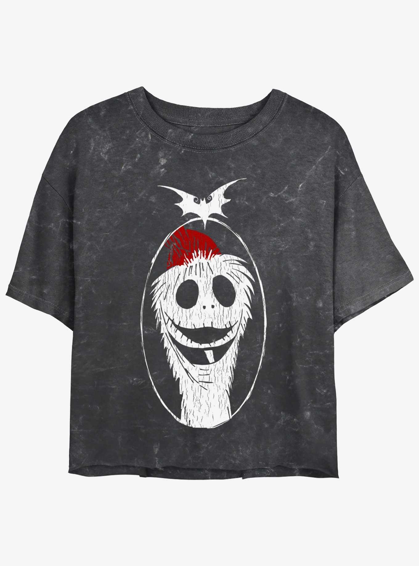 Disney The Nightmare Before Christmas Santa Jack Mineral Wash Womens Crop T-Shirt, , hi-res