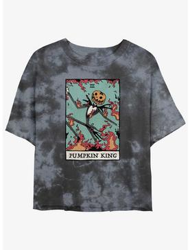 Plus Size Disney The Nightmare Before Christmas Jack Pumpkin King Card Tie-Dye Womens Crop T-Shirt, , hi-res