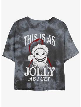 Plus Size Disney The Nightmare Before Christmas Jolly Santa Jack Tie-Dye Womens Crop T-Shirt, , hi-res