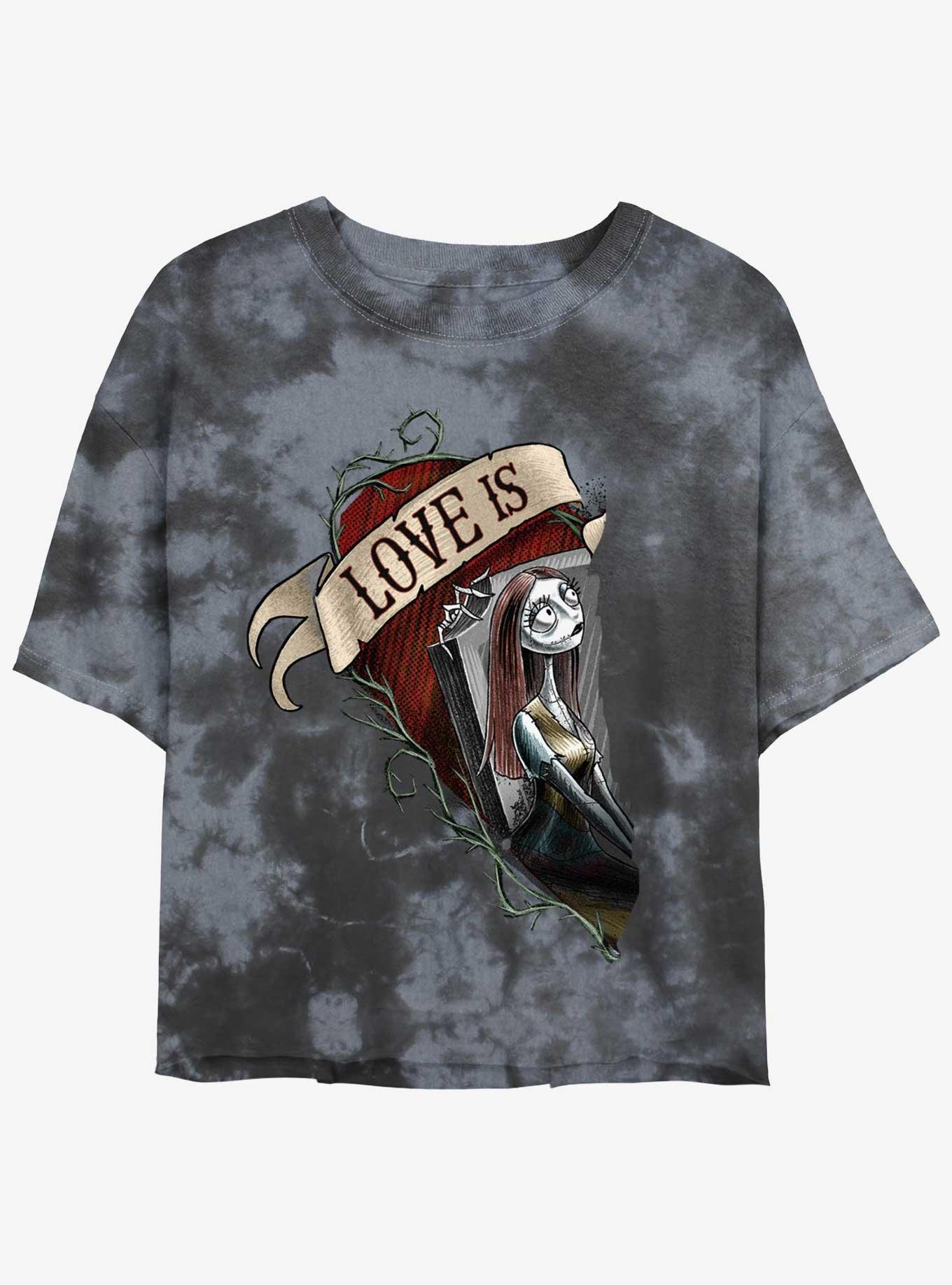 Disney The Nightmare Before Christmas Sally Loves Tie-Dye Womens Crop T-Shirt, BLKCHAR, hi-res