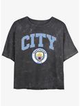 Premier League Manchester City F.C. City Mineral Wash Girls Crop T-Shirt, BLACK, hi-res