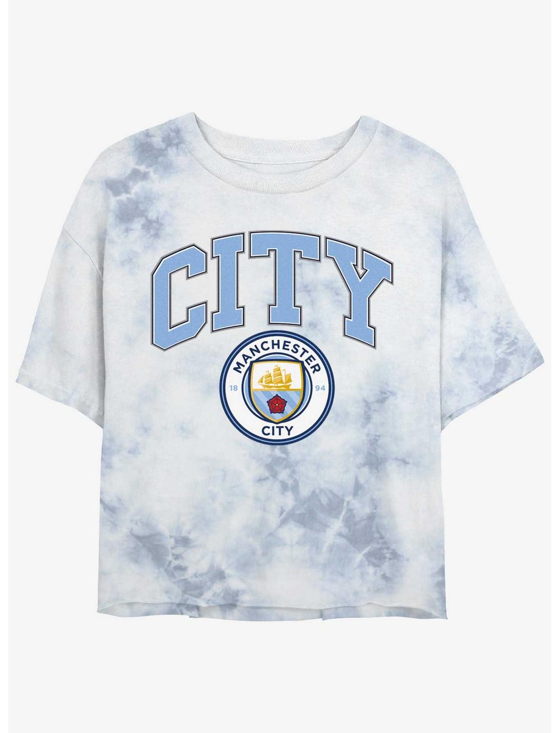 Premier League Manchester City F.C. City Tie-Dye Girls Crop T-Shirt, WHITEBLUE, hi-res