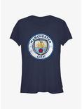 Premier League Manchester City F.C. Distressed Logo Girls T-Shirt, NAVY, hi-res