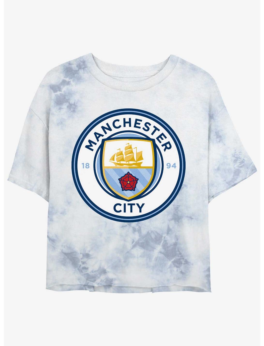 Premier League Manchester City F.C. Logo Tie-Dye Girls Crop T-Shirt, WHITEBLUE, hi-res