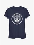 Premier League Manchester City F.C. Superbia In Proelio Logo Girls T-Shirt, NAVY, hi-res