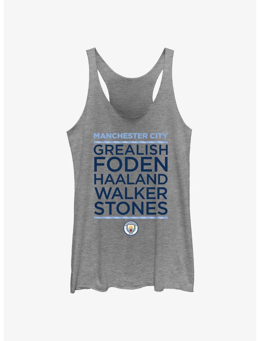 Premier League Manchester City F.C. Grealish, Foden, Haaland, Walker, and Stones Girls Tank, GRAY HTR, hi-res