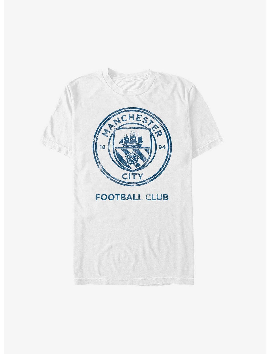 Premier League Manchester City F.C. Logo T-Shirt, WHITE, hi-res