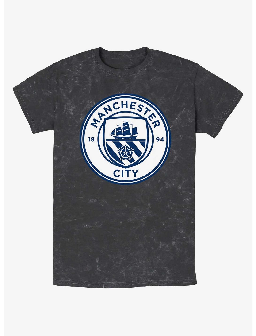 Premier League Manchester City F.C. Logo Mineral Wash T-Shirt, BLACK, hi-res
