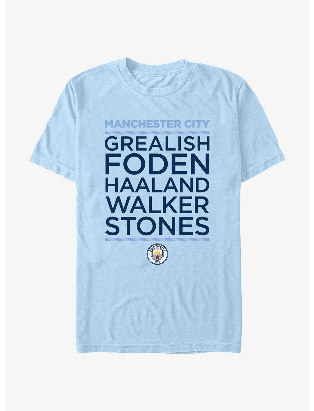 Premier League Manchester City F.C. Grealish, Foden, Haaland, Walker, and Stones T-Shirt, LT BLUE, hi-res