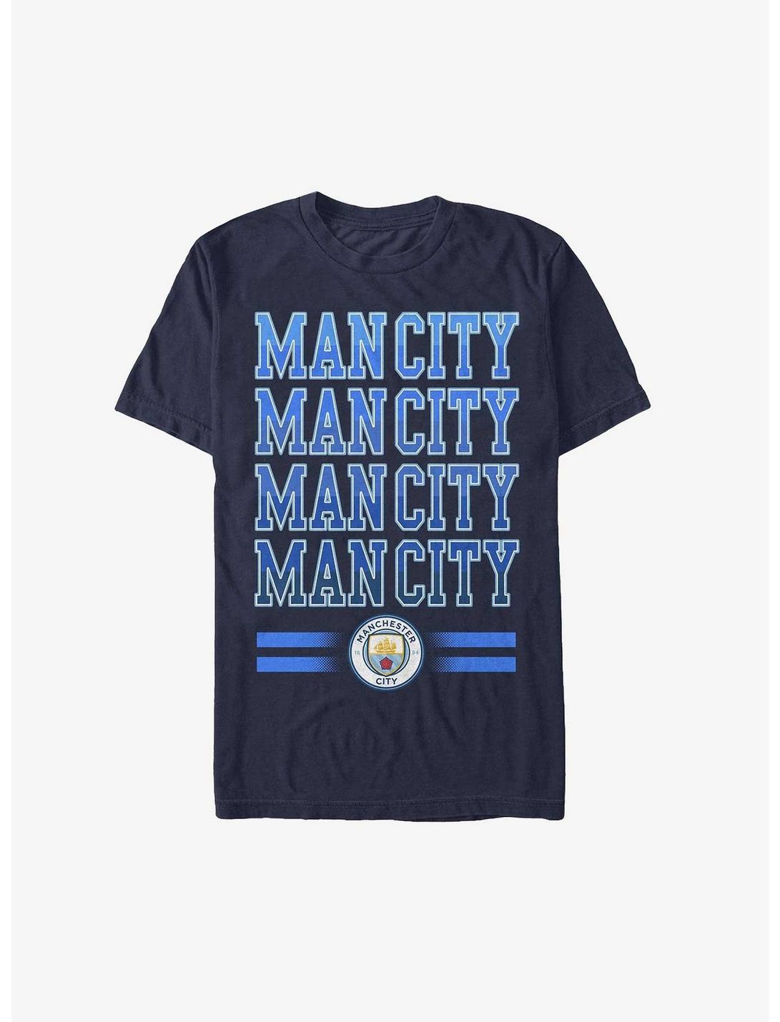 Premier League Manchester City F.C. Man City Text Stack T-Shirt, NAVY, hi-res