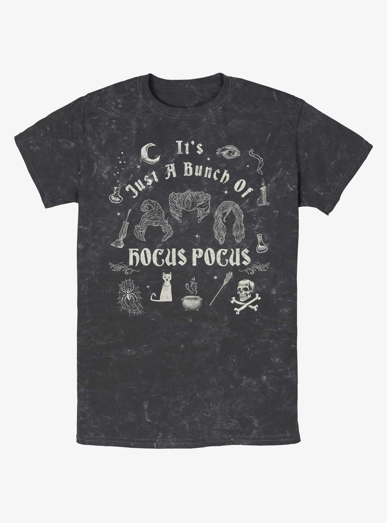 Disney Hocus Pocus Sanderson Sisters A Bunch of Hocus Pocus Mineral Wash T-Shirt, BLACK, hi-res