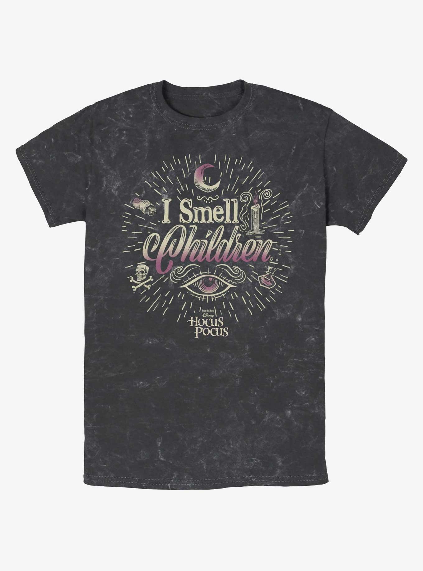 Disney Hocus Pocus I Smell Children Mineral Wash T-Shirt, BLACK, hi-res