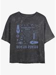 Disney Hocus Pocus Transformation Spell Lyrics Mineral Wash Womens Crop T-Shirt, BLACK, hi-res