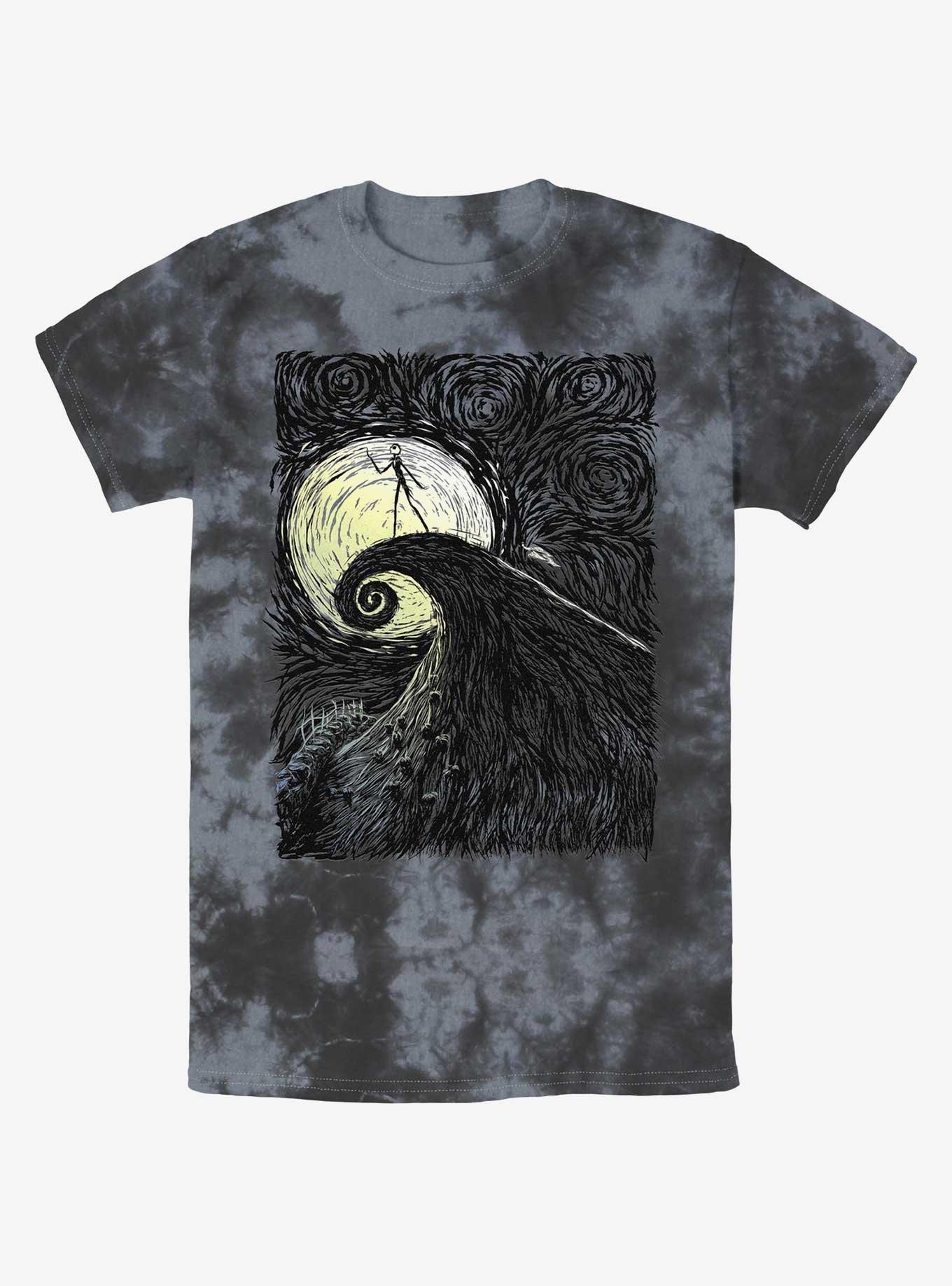 Disney The Nightmare Before Christmas Jack On Spiral Hill Tie-Dye T-Shirt, BLKCHAR, hi-res