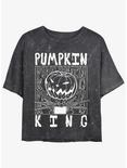 Disney The Nightmare Before Christmas Jack Pumpkin King Mineral Wash Womens Crop T-Shirt, BLACK, hi-res