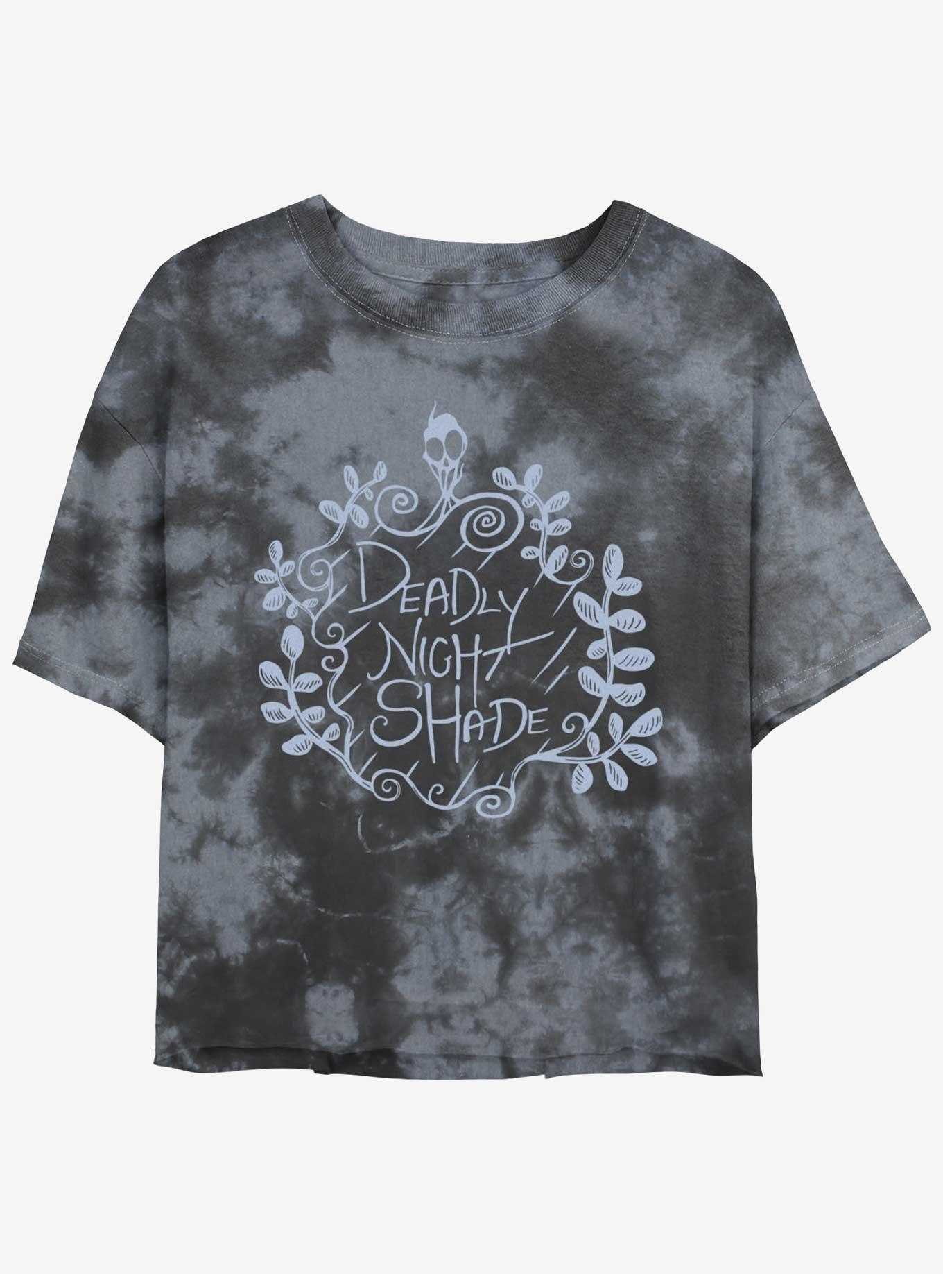 Disney The Nightmare Before Christmas Deadly Night Shade Tie-Dye Womens Crop T-Shirt, BLKCHAR, hi-res