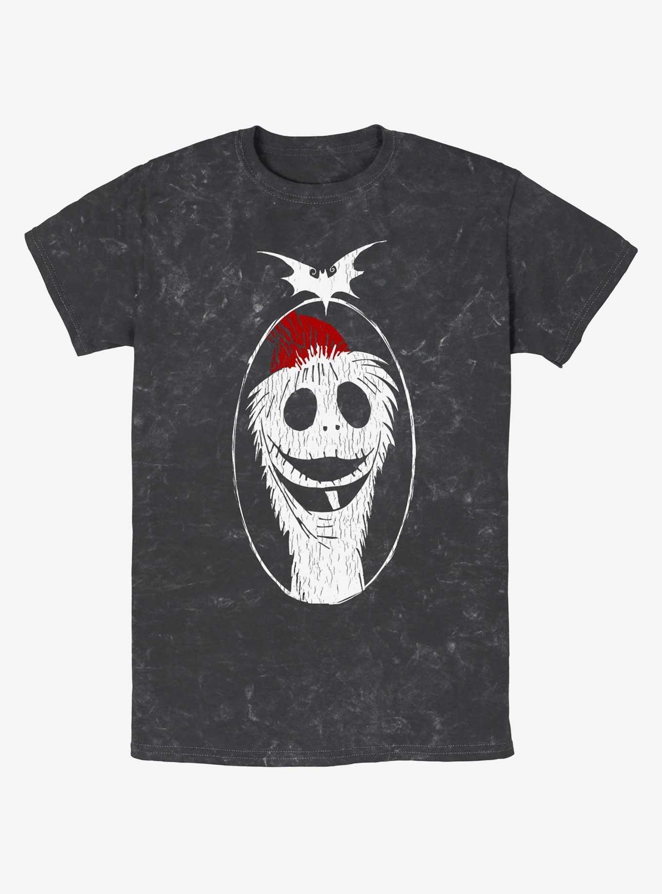 Disney The Nightmare Before Christmas Santa Jack Mineral Wash T-Shirt, BLACK, hi-res
