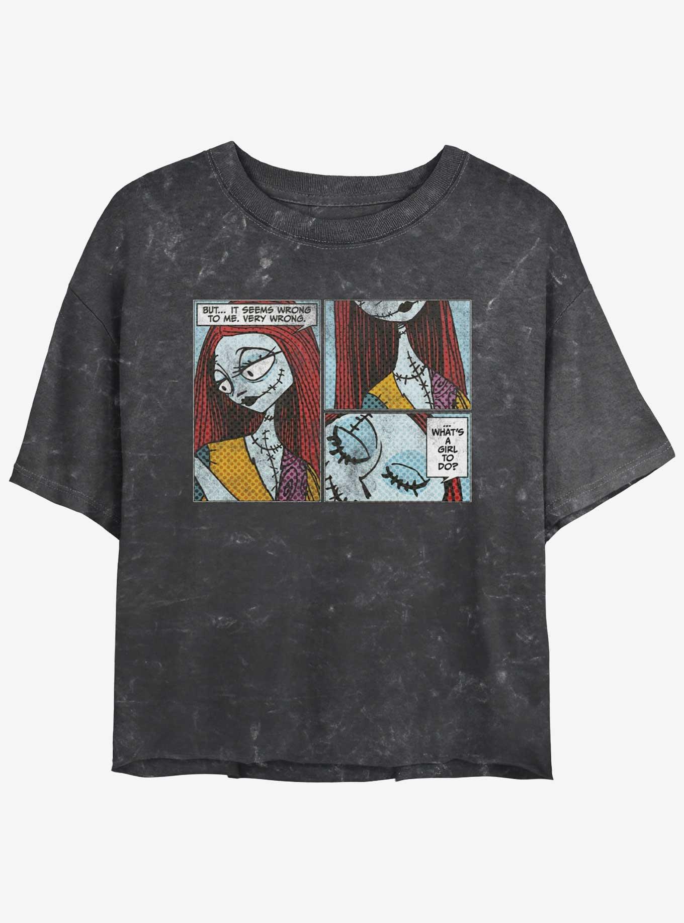 Disney The Nightmare Before Christmas Sally Comic Mineral Wash Womens Crop T-Shirt, , hi-res