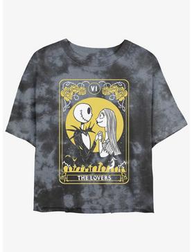 Disney The Nightmare Before Christmas The Lovers Tarot Card Tie-Dye Womens Crop T-Shirt, , hi-res