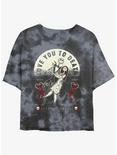 Disney The Nightmare Before Christmas Jack and Sally Love You To Death Tie-Dye Womens Crop T-Shirt, BLKCHAR, hi-res