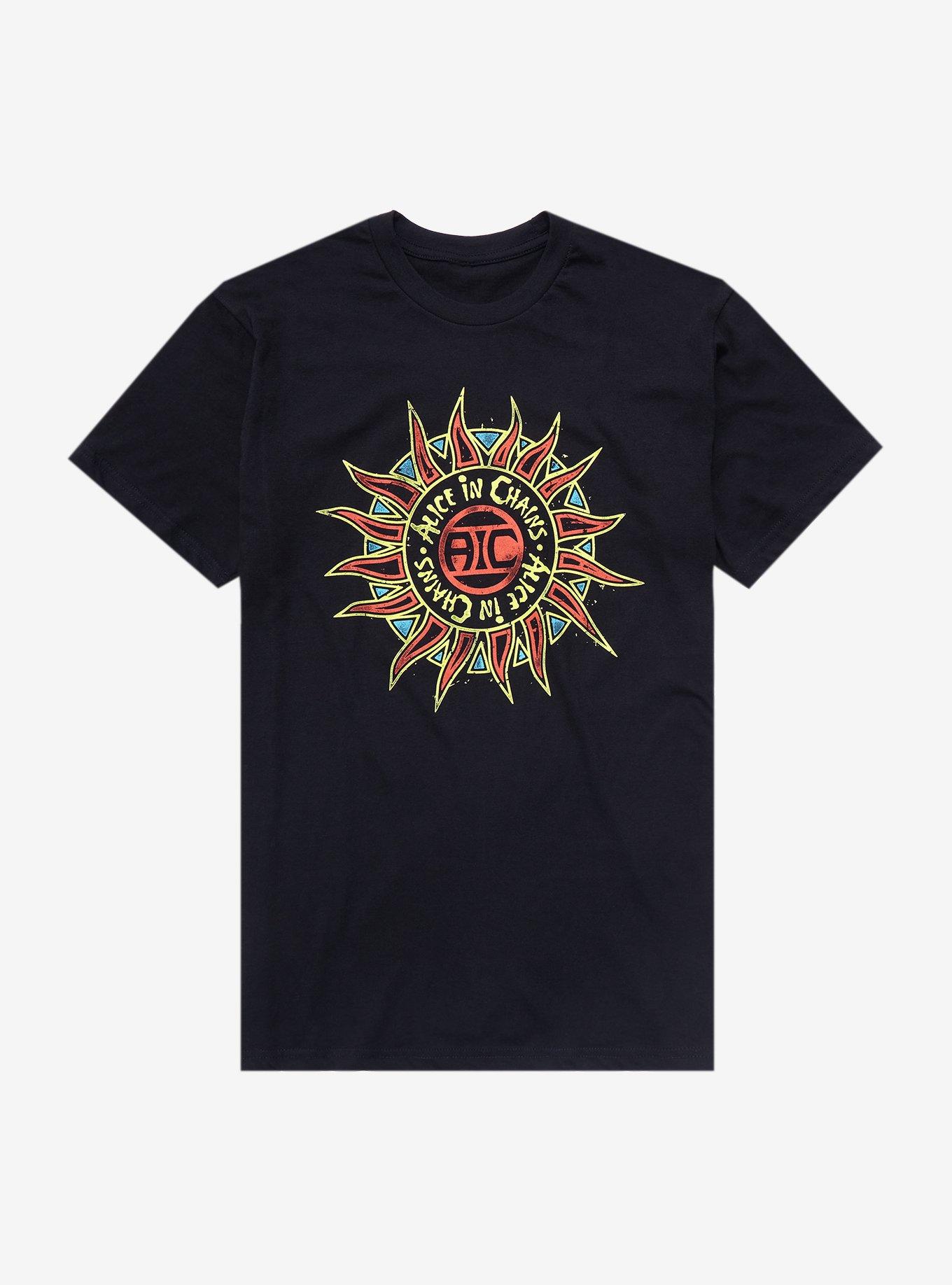 Alice In Chains Geometric Sun T-Shirt, BLACK, hi-res